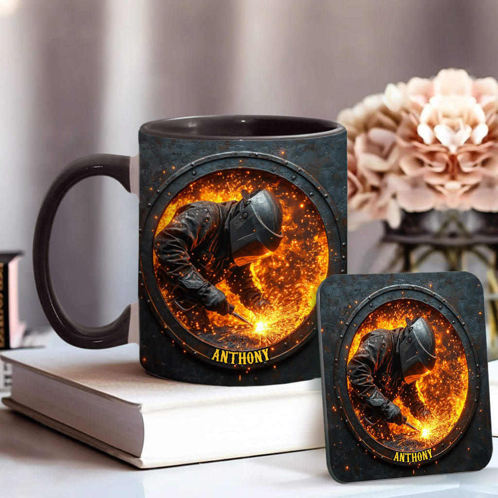 Gift For Welder Man - Personalized Welder Accent Mug