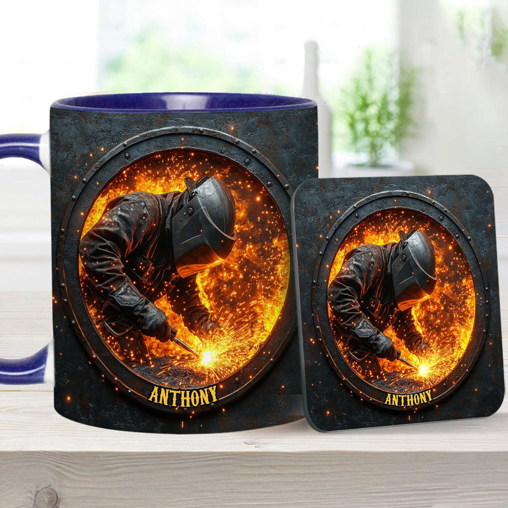 Gift For Welder Man - Personalized Welder Accent Mug