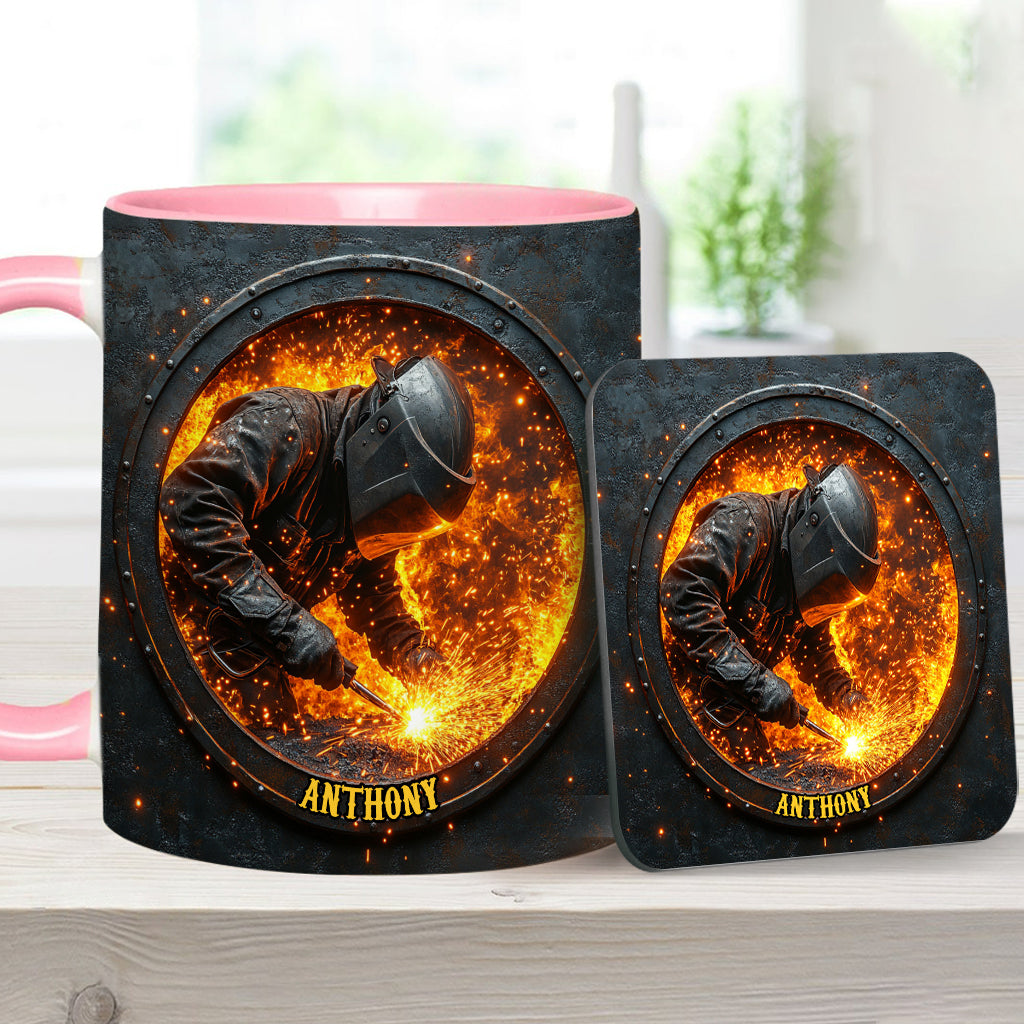 Gift For Welder Man - Personalized Welder Accent Mug