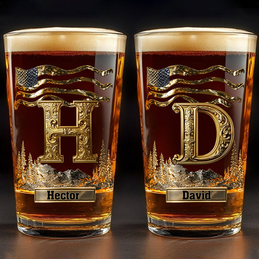 Alphabet-Anfangsbuchstabe für Bierliebhaber – personalisiertes Whisky-Bierglas