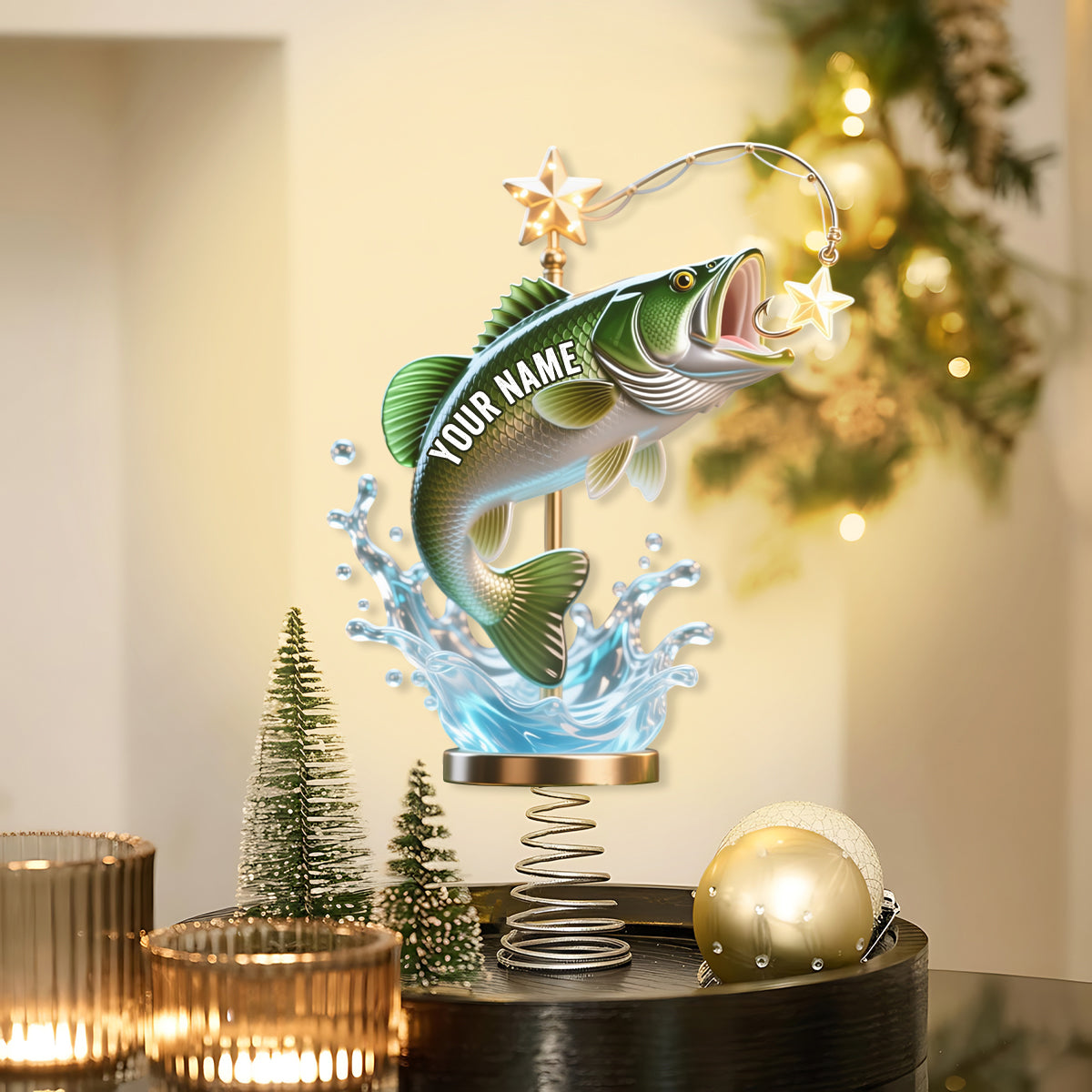 Perfect Christmas Gift For Fishing Lovers - Personalized Fishing LED Light Tree Topper