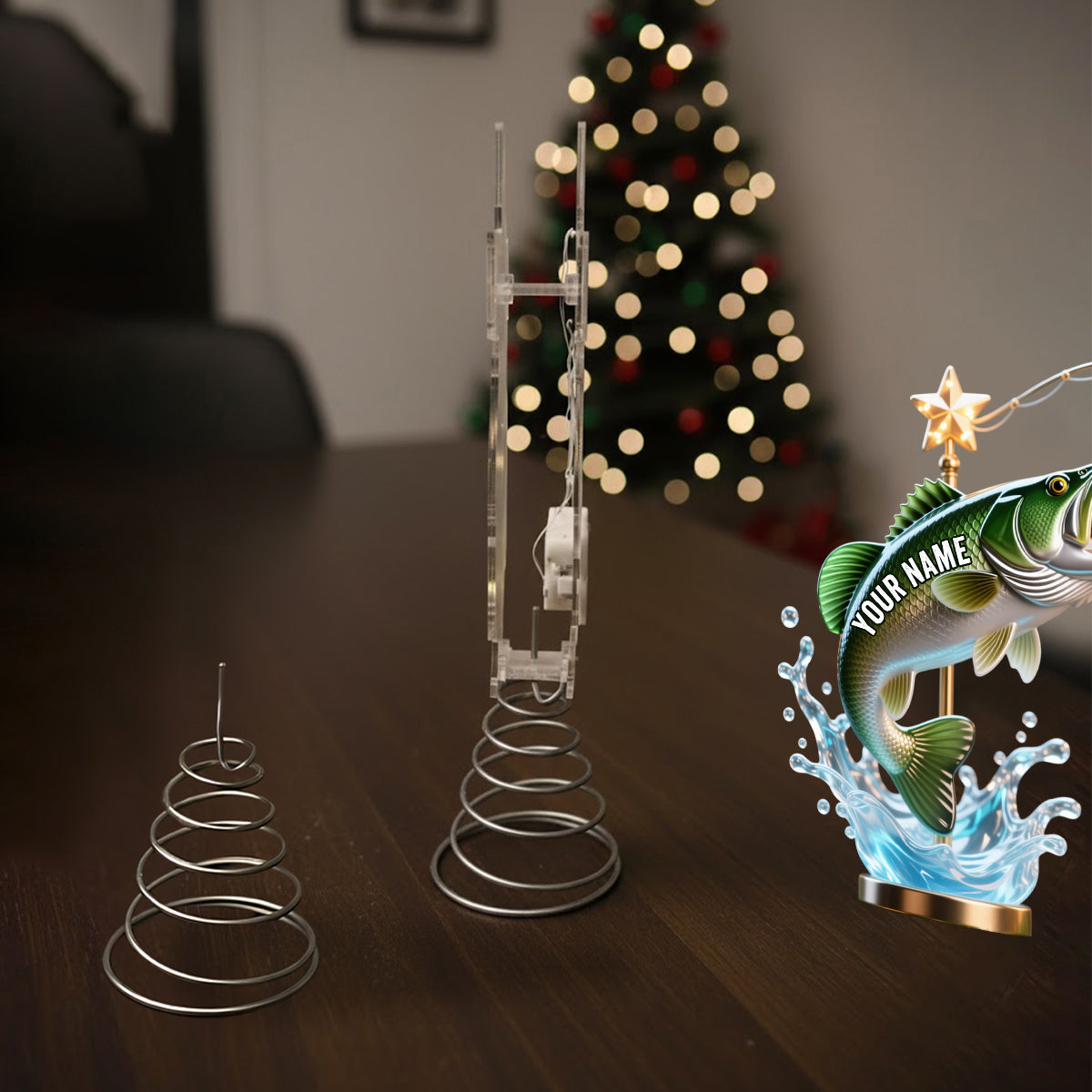 Perfect Christmas Gift For Fishing Lovers - Personalized Fishing LED Light Tree Topper