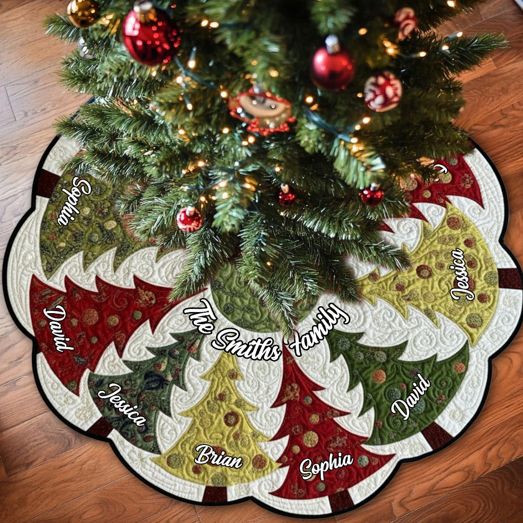 Christmas Tree - Personalized Family Shaped Tree Skirt