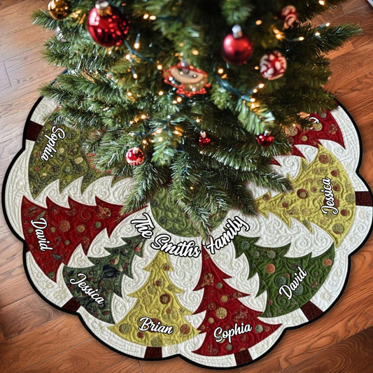 Christmas Tree - Personalized Family Shaped Tree Skirt