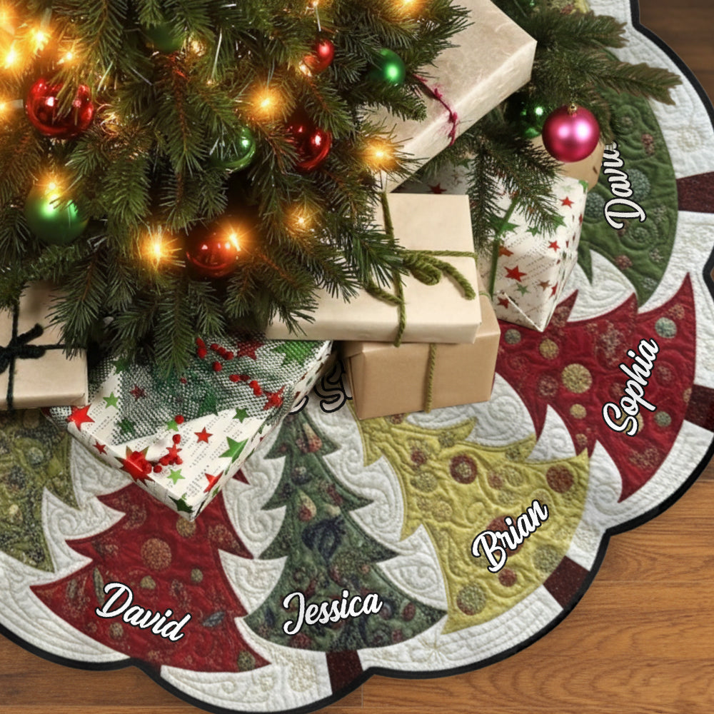 Christmas Tree - Personalized Family Shaped Tree Skirt