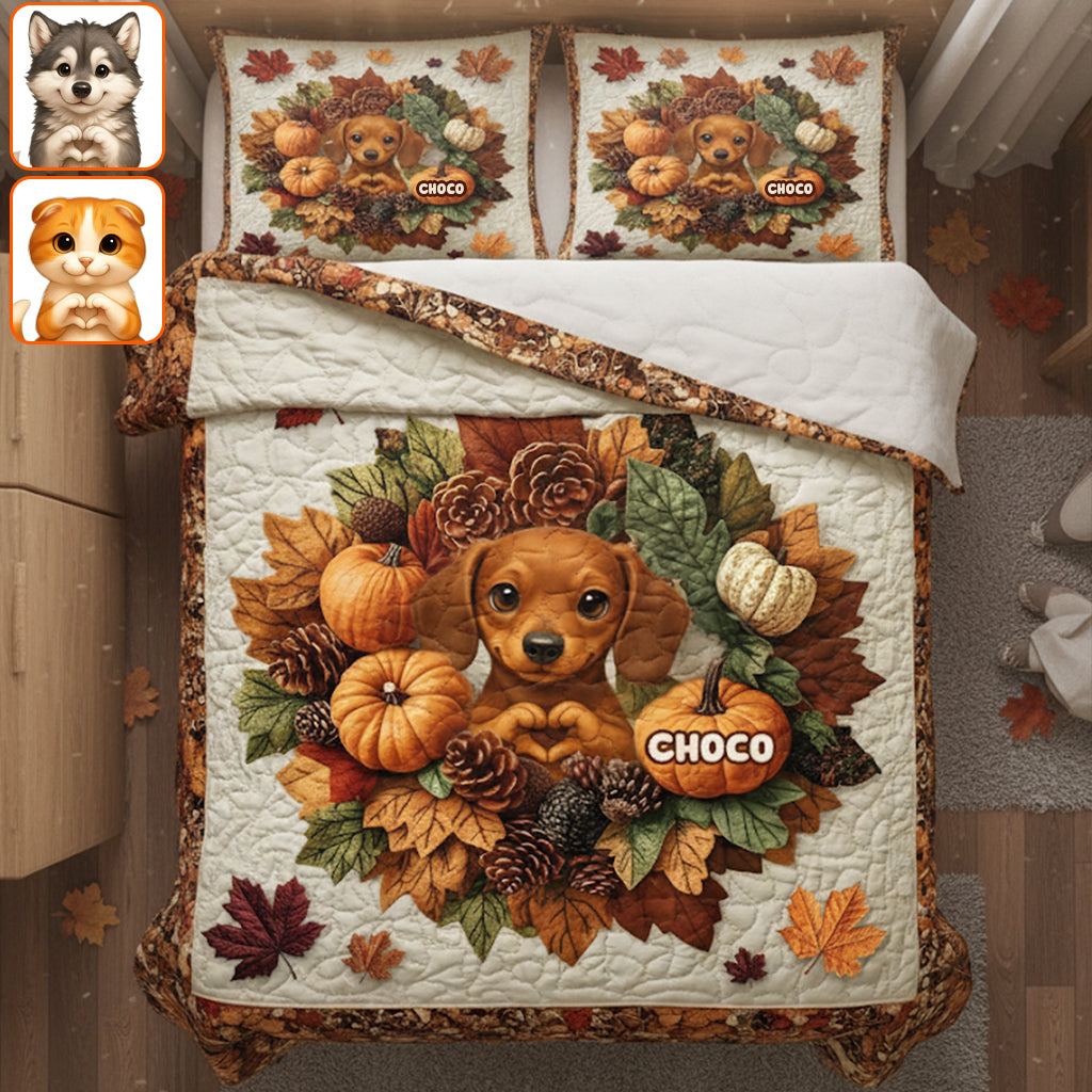 Willkommen Herbst – Personalisiertes Hunde-Quilt-Set