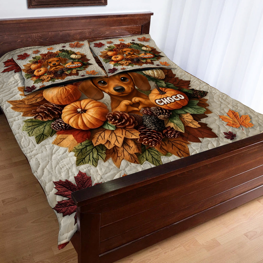 Willkommen Herbst – Personalisiertes Hunde-Quilt-Set