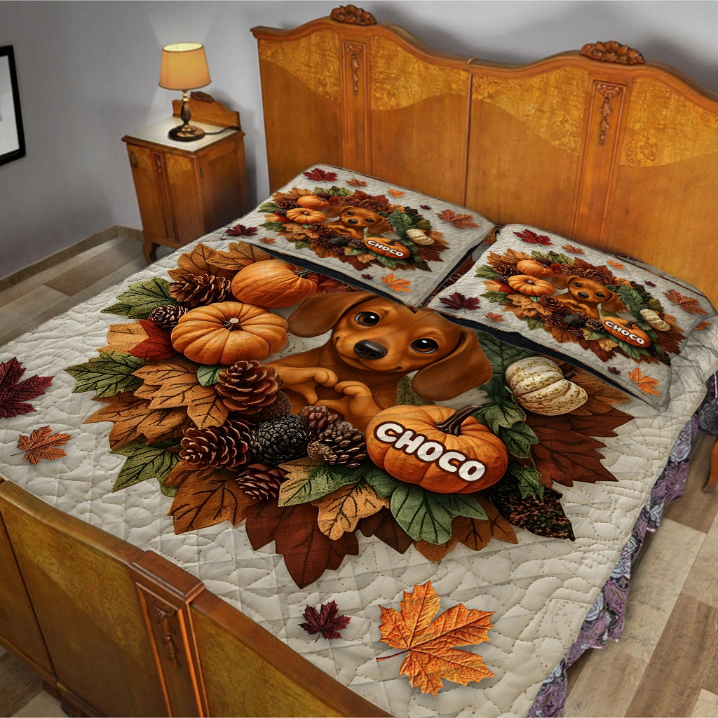 Willkommen Herbst – Personalisiertes Hunde-Quilt-Set