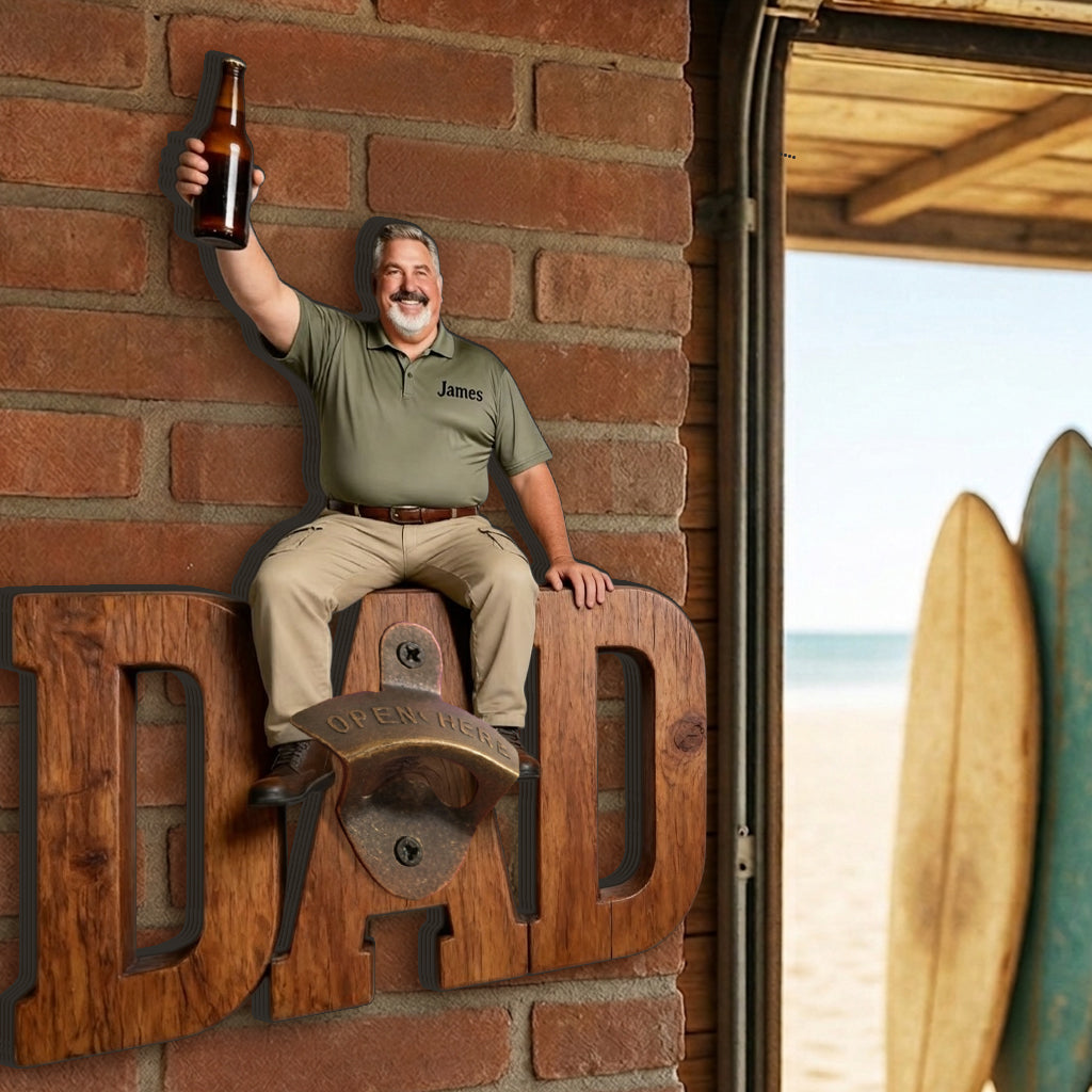 Ein Bier mehr - Personalisierter Wand-Flaschenöffner für Väter