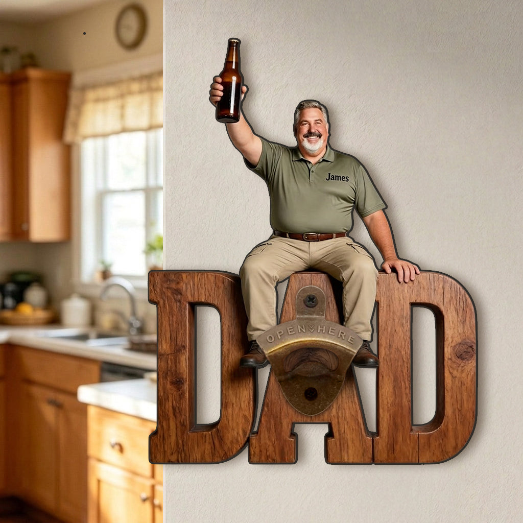Ein Bier mehr - Personalisierter Wand-Flaschenöffner für Väter