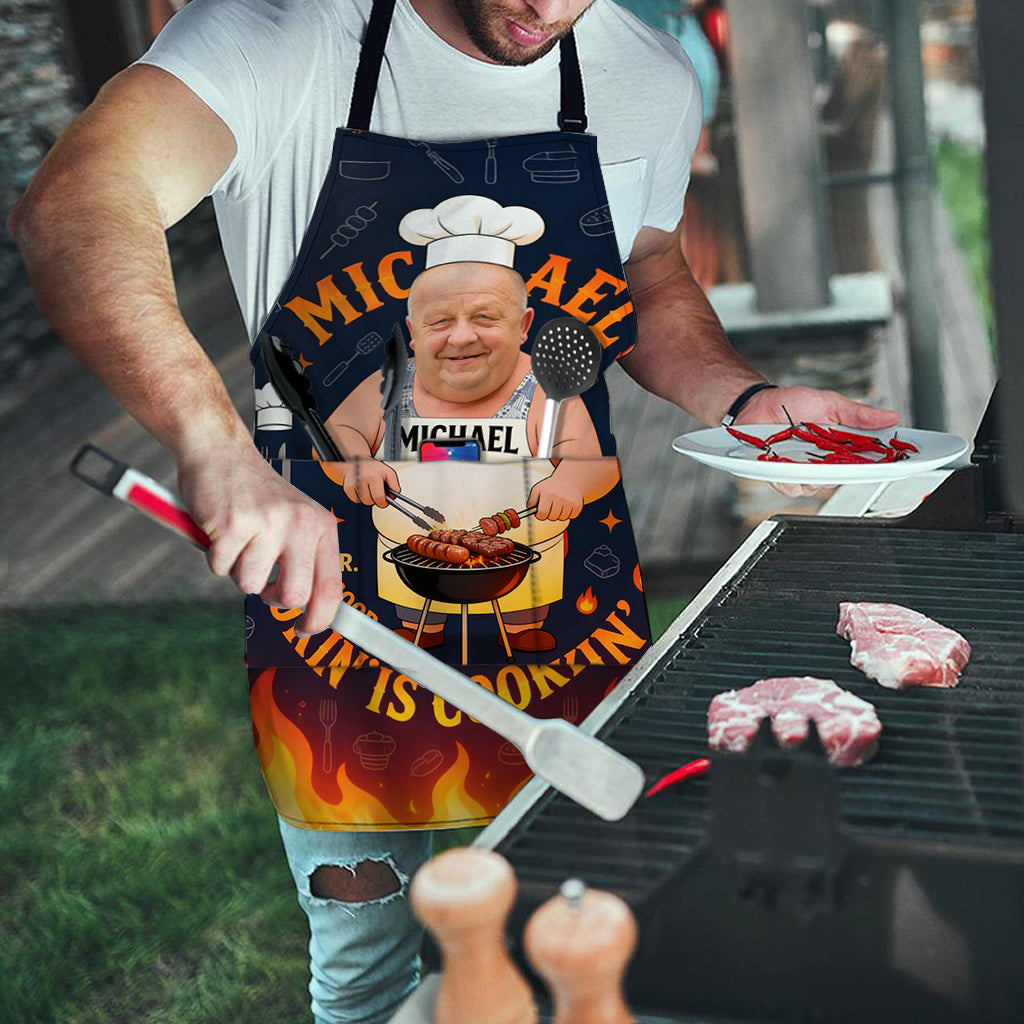 Grillender Papa, Papa liebt das Kochen - Personalisierte Vater-Schürze