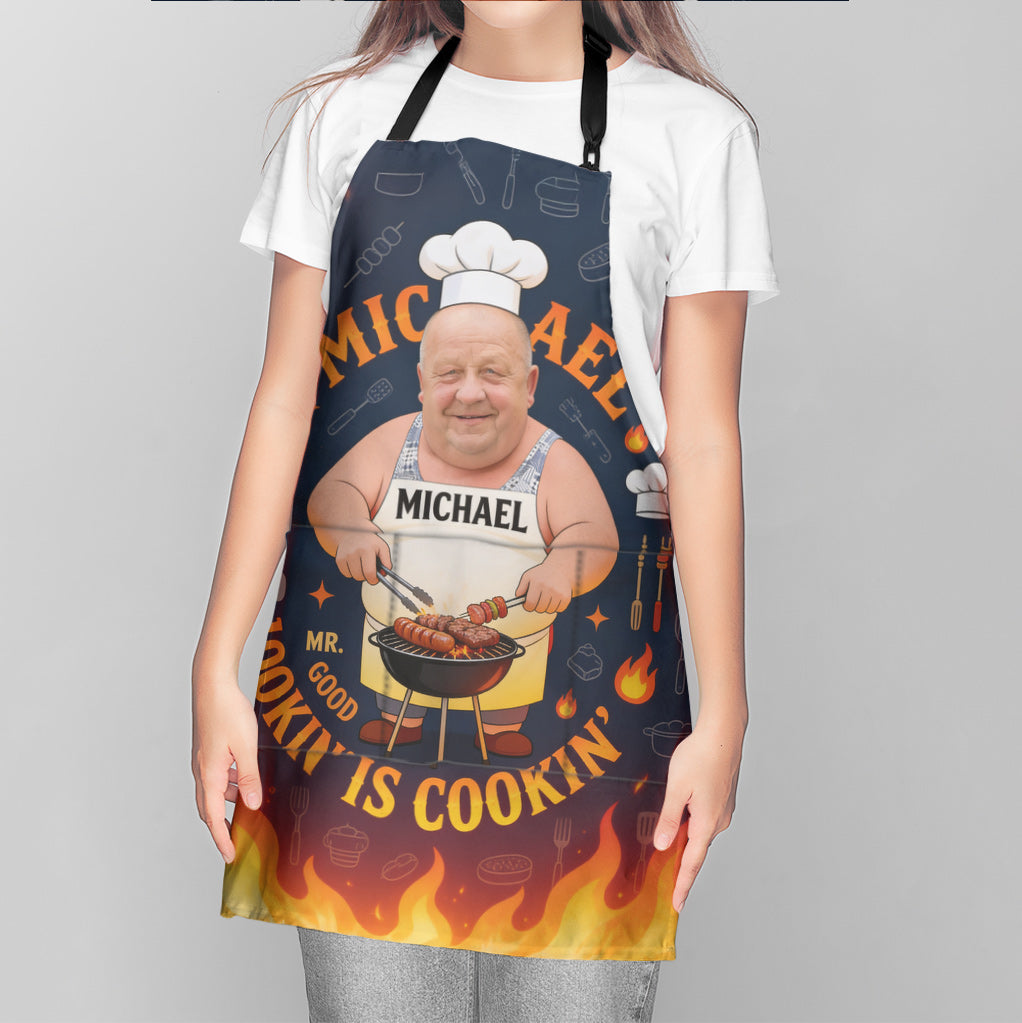Grillender Papa, Papa liebt das Kochen - Personalisierte Vater-Schürze