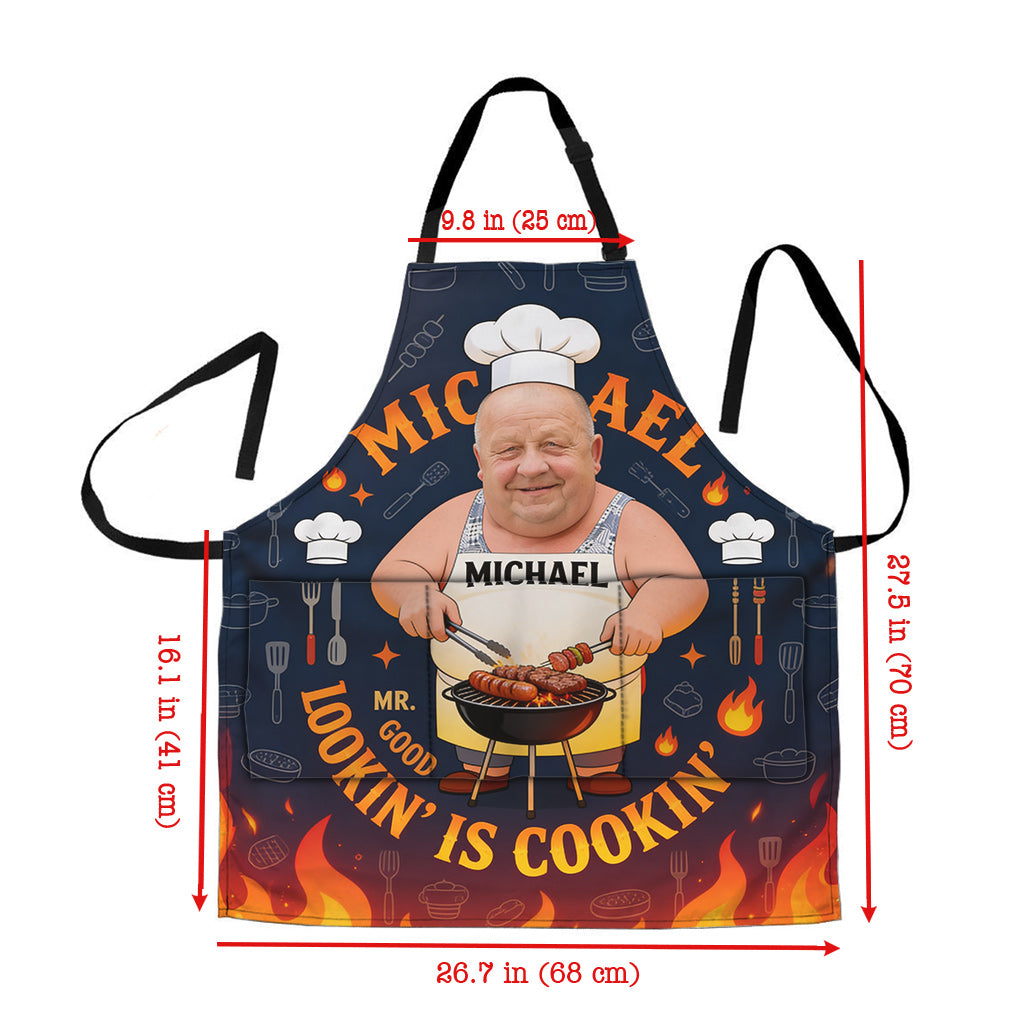Grillender Papa, Papa liebt das Kochen - Personalisierte Vater-Schürze
