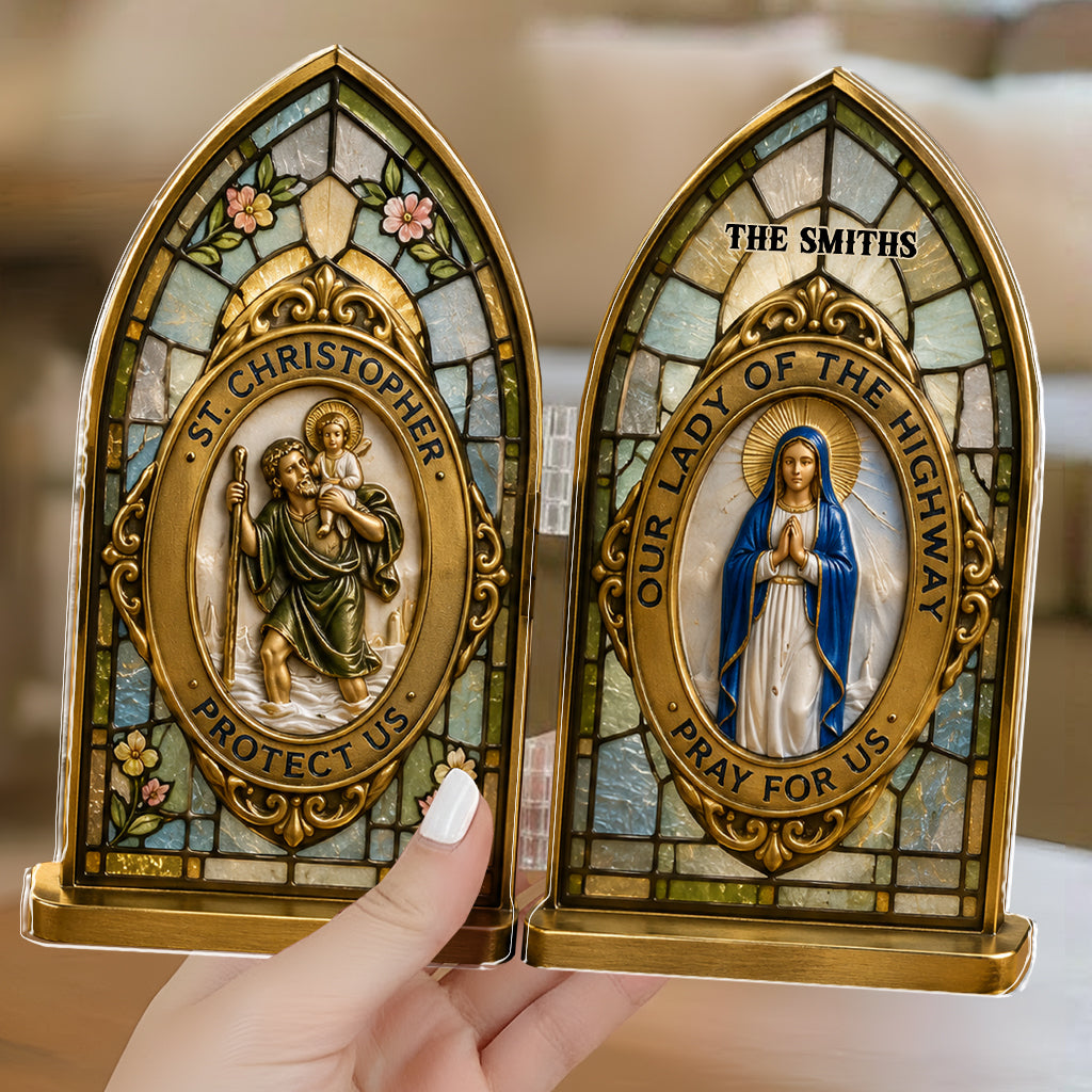 Pray For Us - Personalized Christian Acrylic Diptych