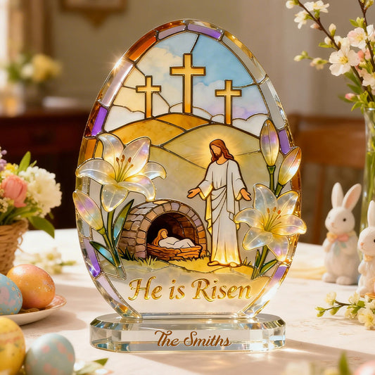 He Is Risen - Personalized Christian Custom Shaped Acrylic Plaque