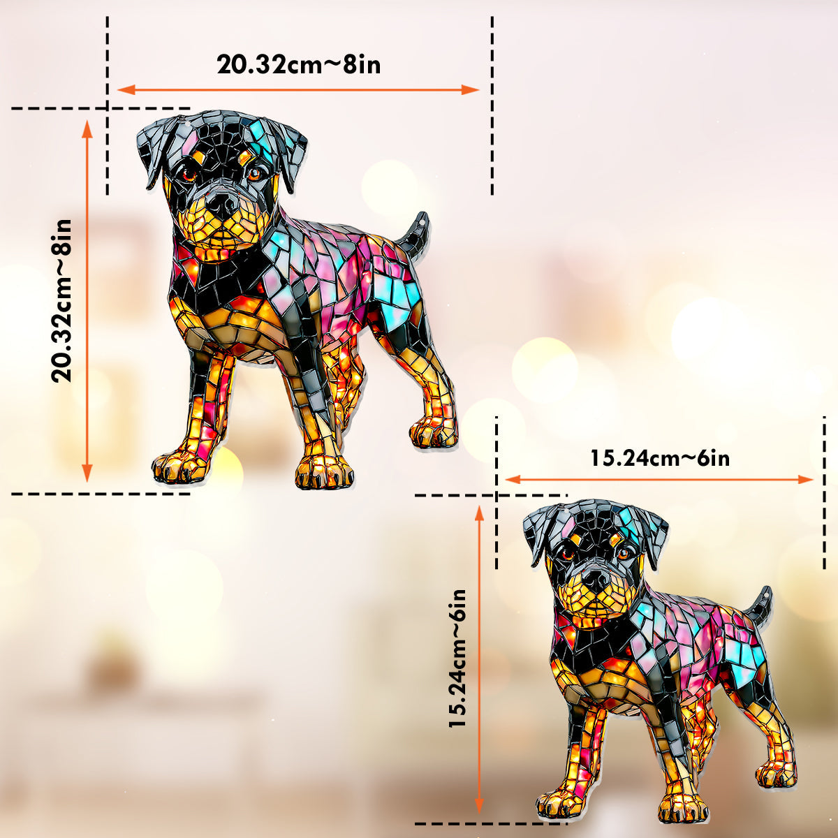 J'aime mon chien - Décoration attrape-soleil personnalisée à suspendre à la fenêtre 