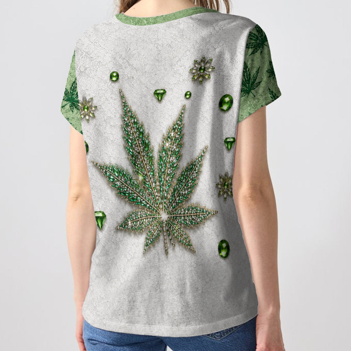 Fille Stoner - T-Shirt V-Cou Personnalisé Imprimé Intégral