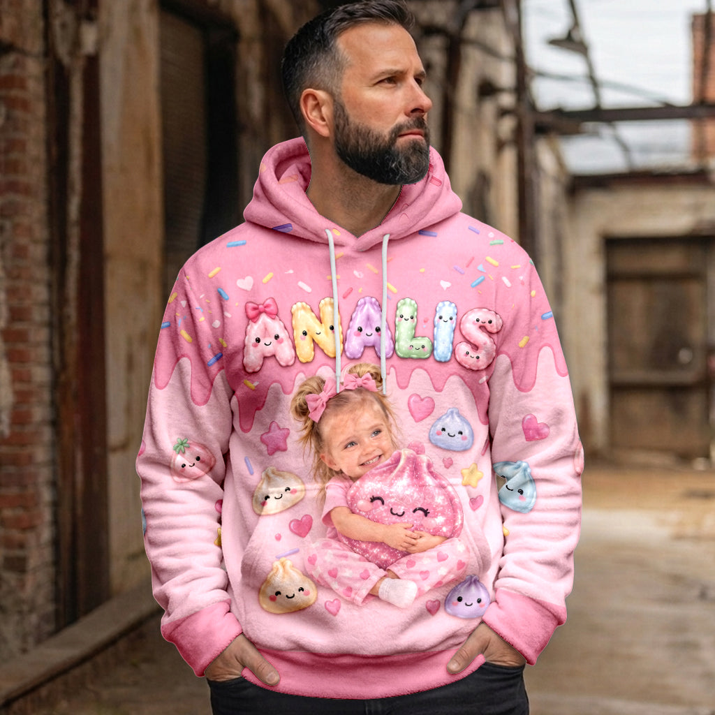 Ein Kind, das Squishies liebt - Personalisierter Kinder-Fleece-Hoodie