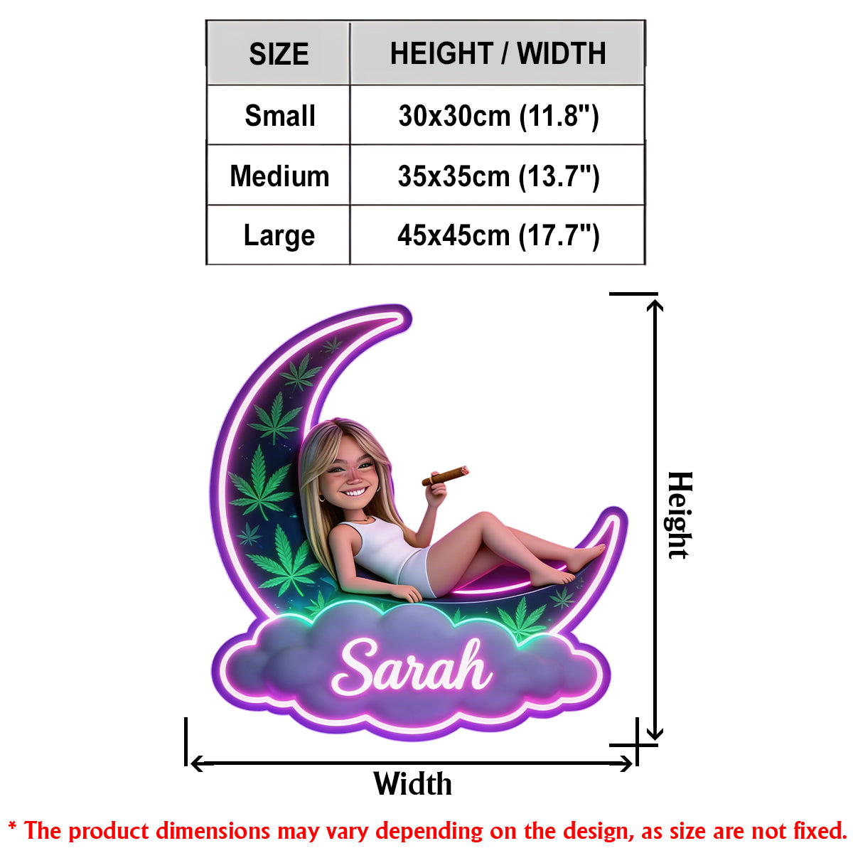 Any Photo - Personalized Weed LED Light Acrylic Sign