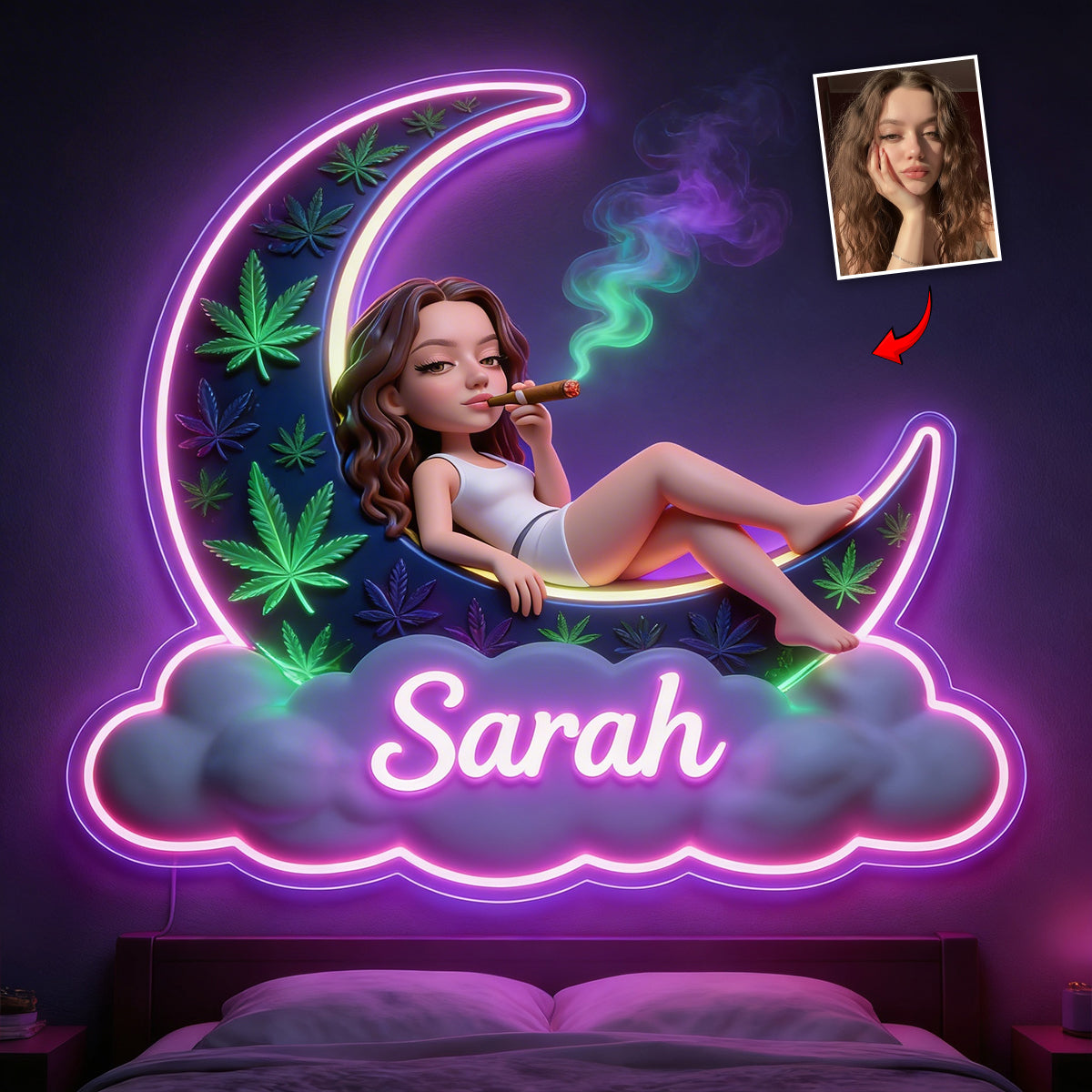 Any Photo - Personalized Weed LED Light Acrylic Sign