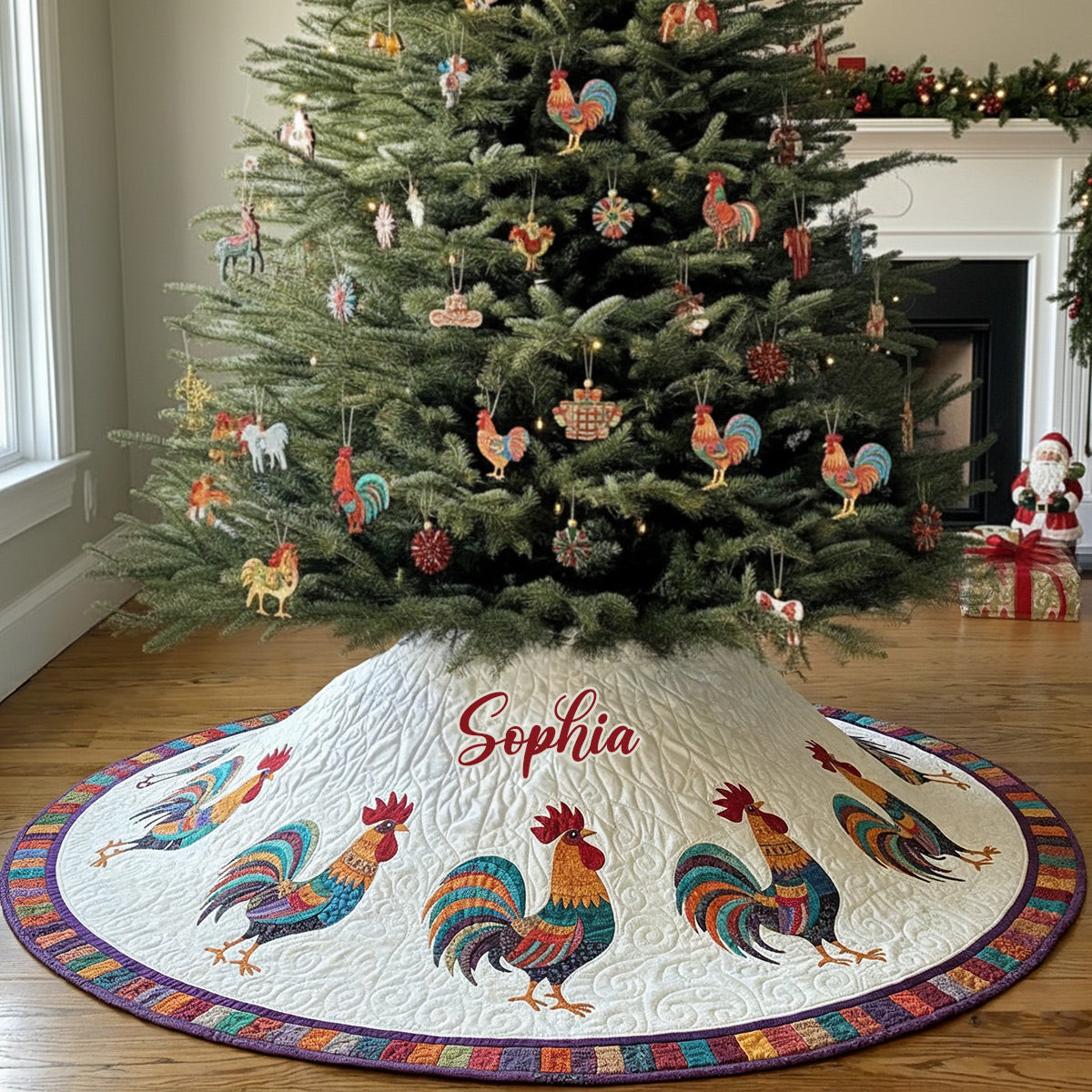 Love Chicken - Personalized Chicken Tree Skirt
