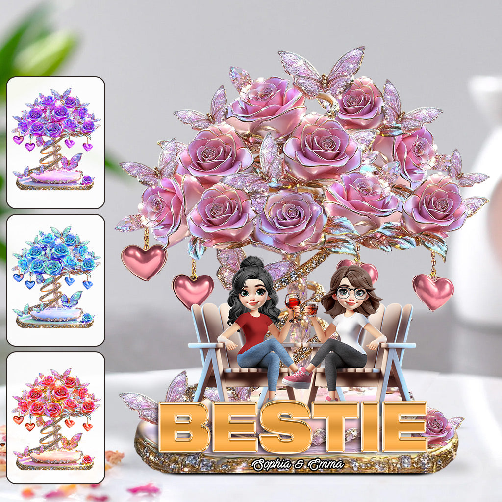 Besties Forever - Personalized Bestie Custom Shaped Acrylic Plaque