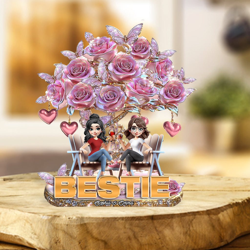 Besties Forever - Personalized Bestie Custom Shaped Acrylic Plaque