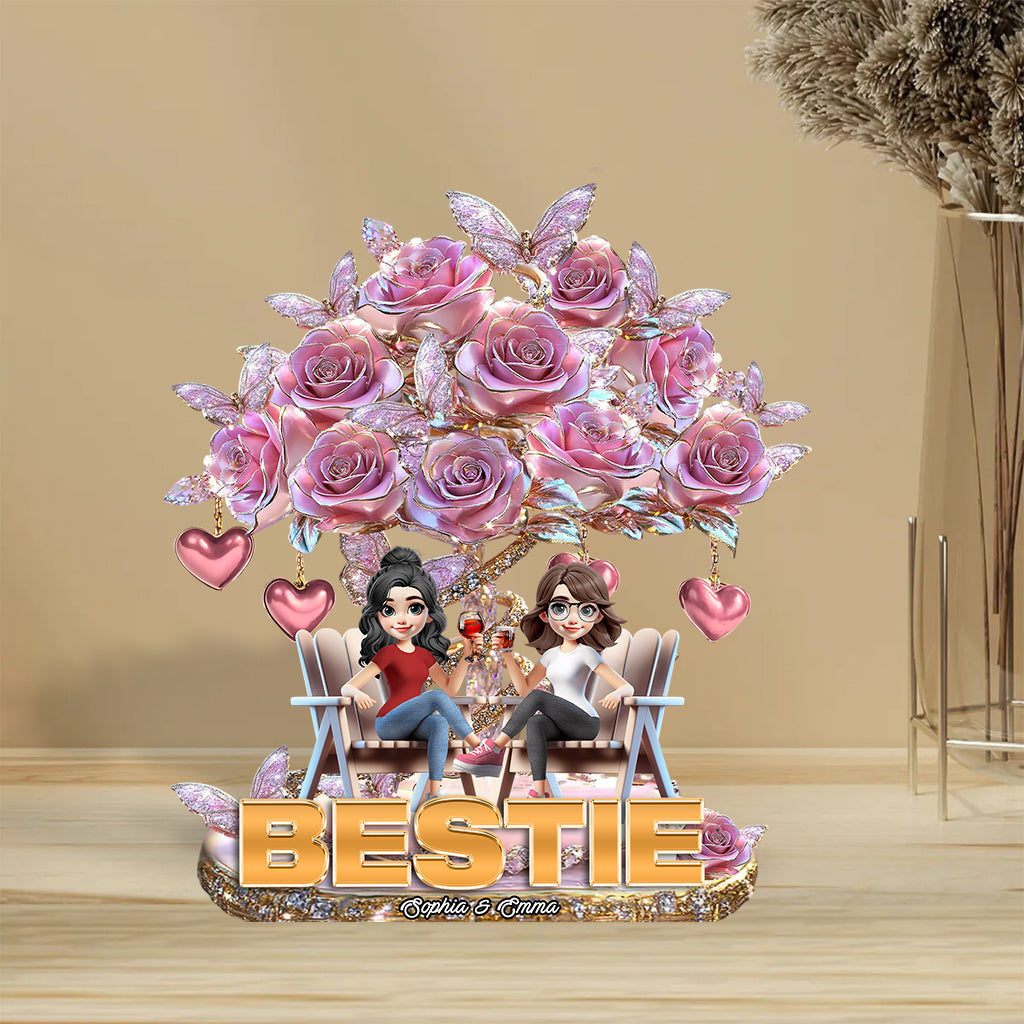 Besties Forever - Personalized Bestie Custom Shaped Acrylic Plaque