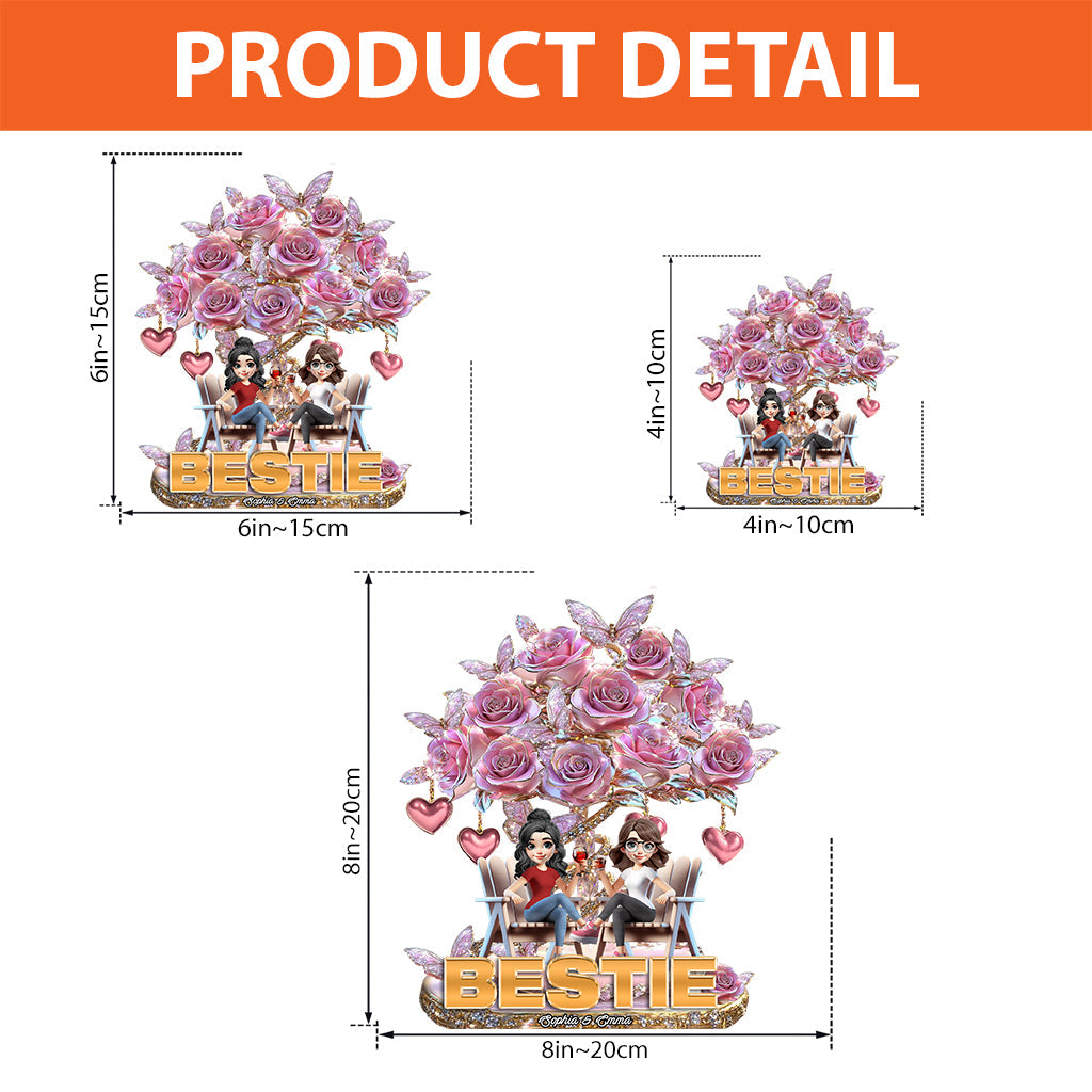 Besties Forever - Personalized Bestie Custom Shaped Acrylic Plaque