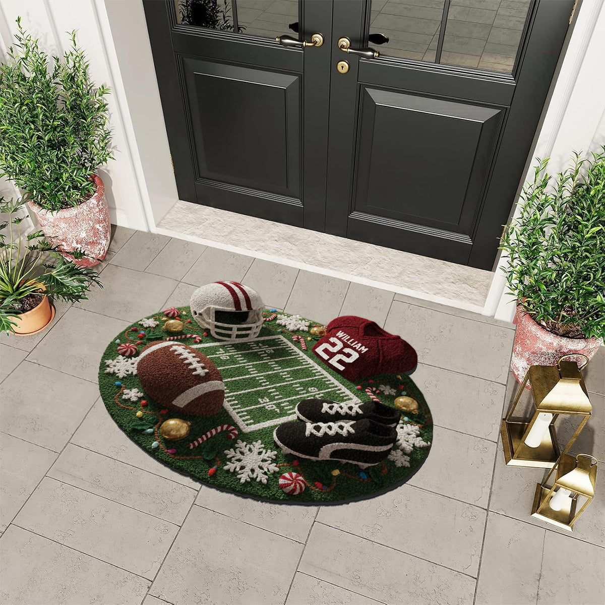 Football Lover - Personalized Football Non-Slip Tufted Rug