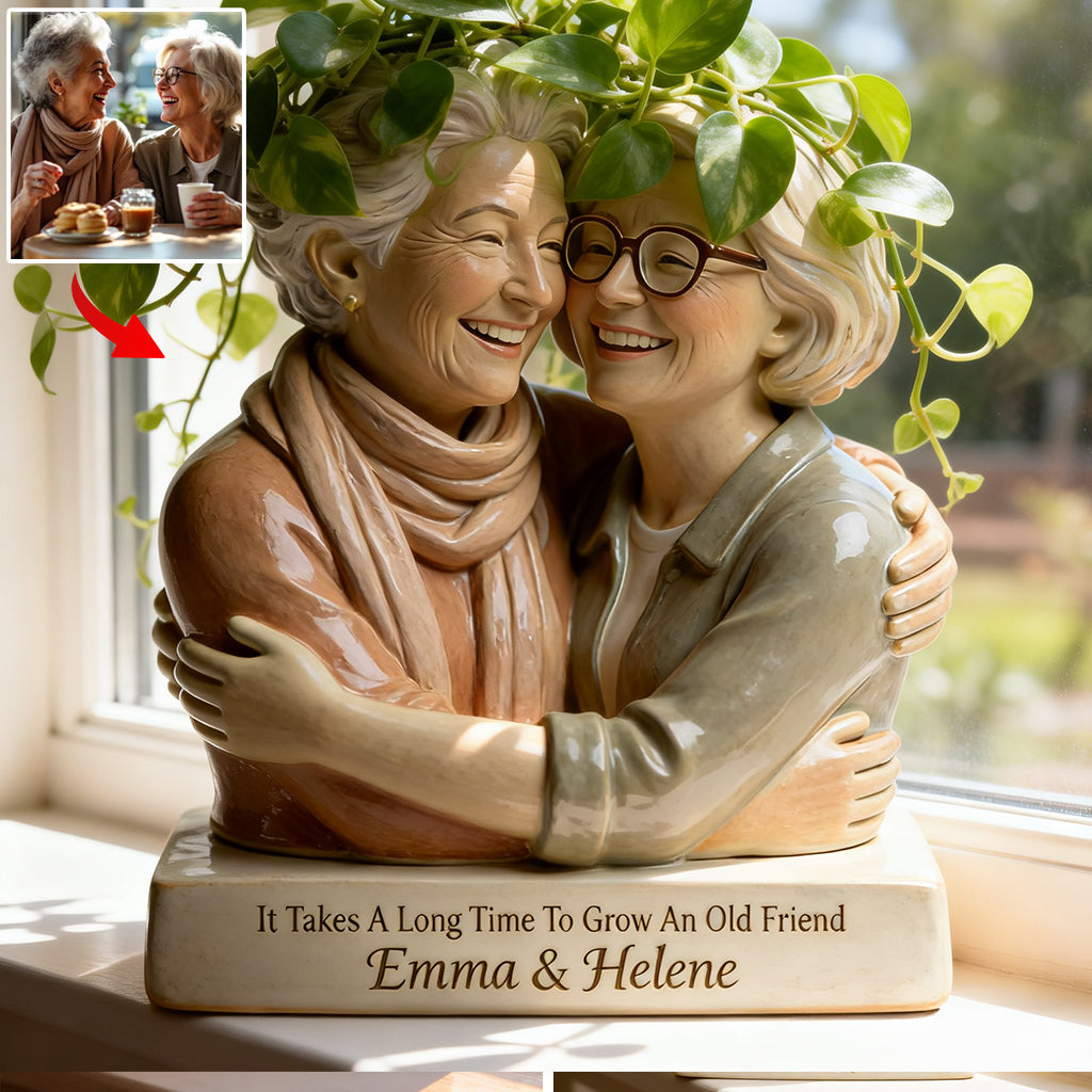 Cultivez un vieil ami - Pot en acrylique personnalisé pour votre meilleure amie