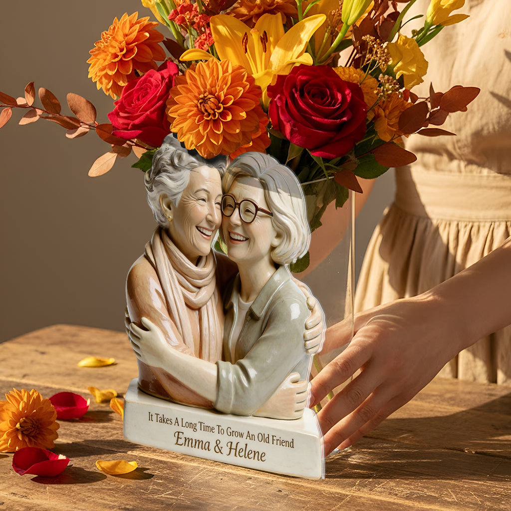 Cultivez un vieil ami - Pot en acrylique personnalisé pour votre meilleure amie