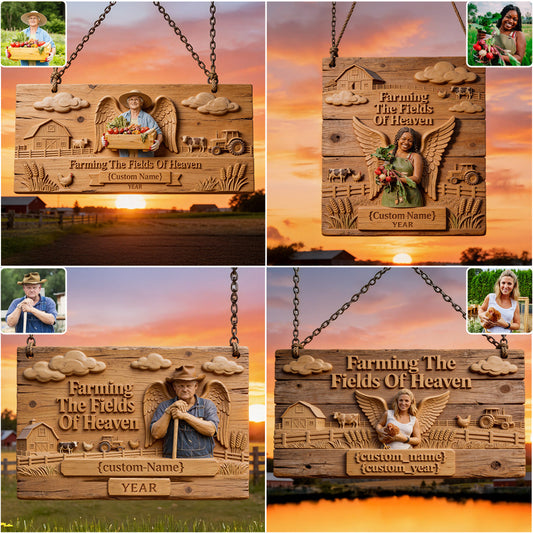 Cadeau amusant pour fermier - Panneau en bois personnalisé en forme de fermier