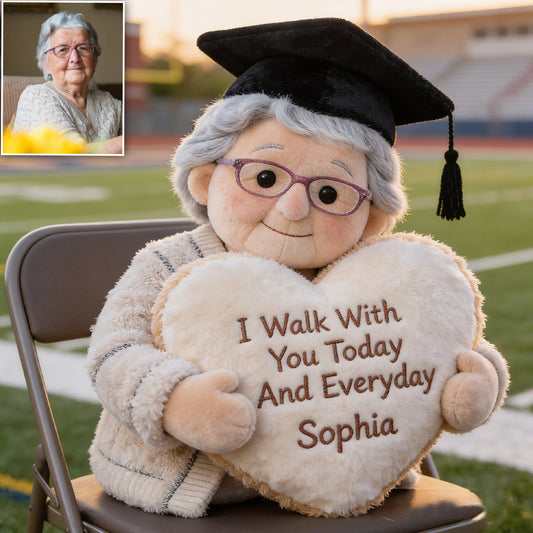 I Walk With You Today And Everyday - Personalized Graduation Premium Faux Fur Pillow