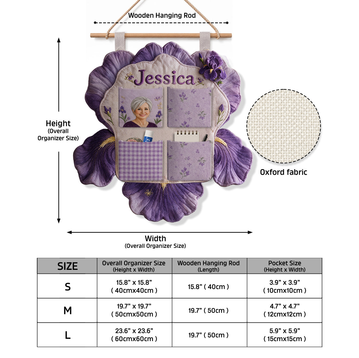 Custom Birth Flower Hanging Organizer - Personalized Self Love Hanging Organizer