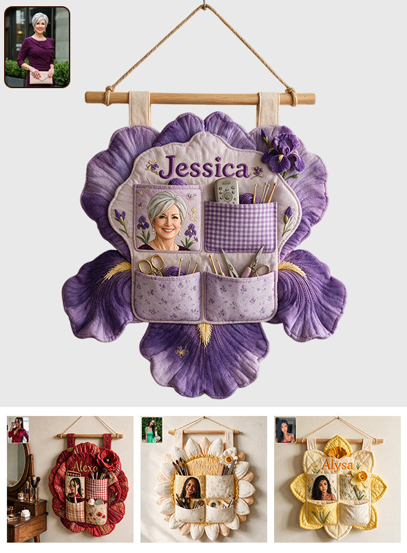 Custom Birth Flower Hanging Organizer - Personalized Self Love Hanging Organizer