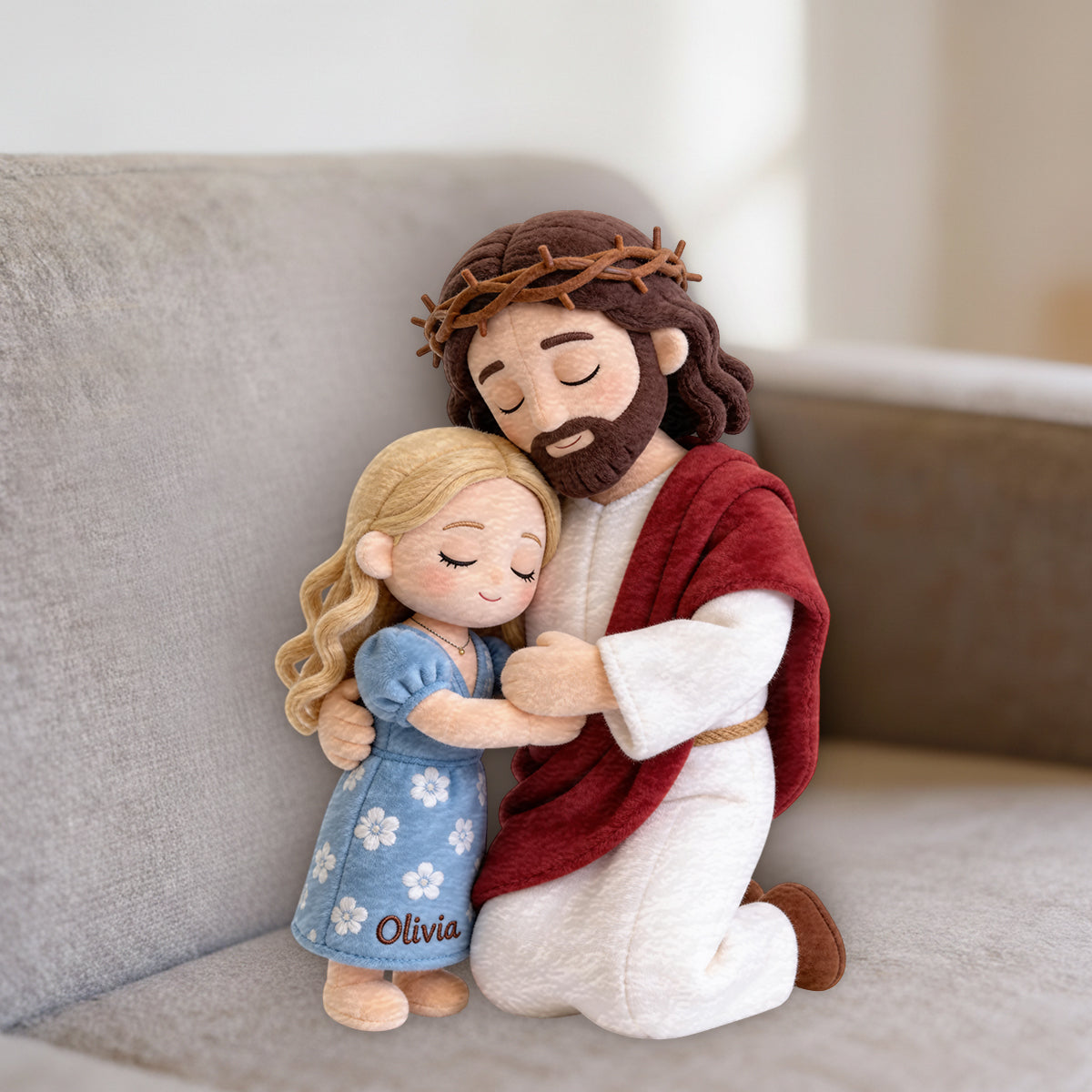 Christian Comfort – Personalisiertes Christian Premium-Kunstfellkissen