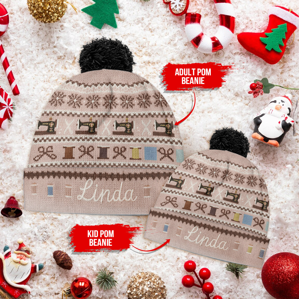 Machine à coudre et bobine de fil - Bonnet de couture personnalisé