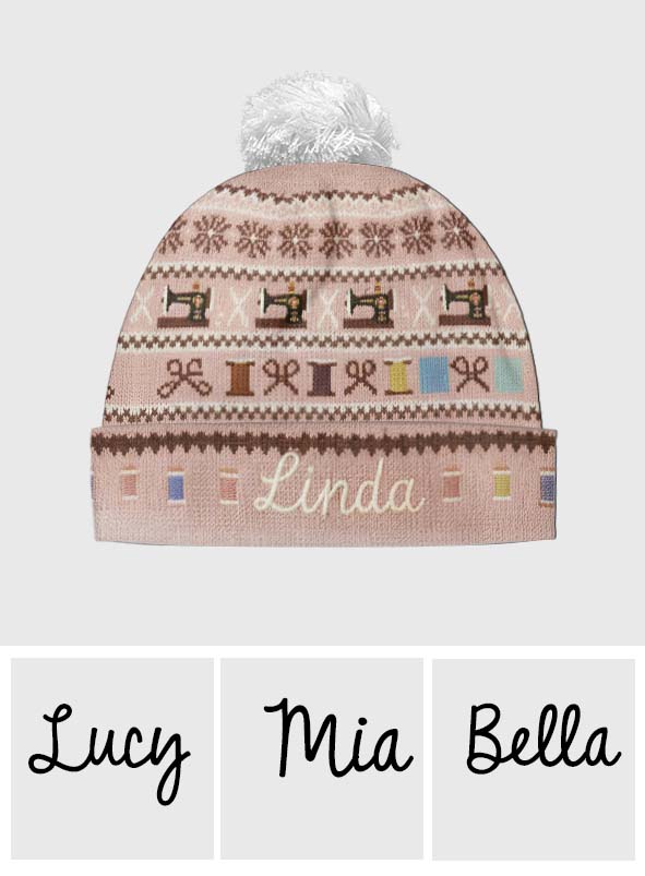 Machine à coudre et bobine de fil - Bonnet de couture personnalisé