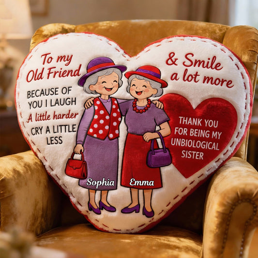 Alte Freunde – Personalisiertes beste Freundin-Kissen aus Kunstfell