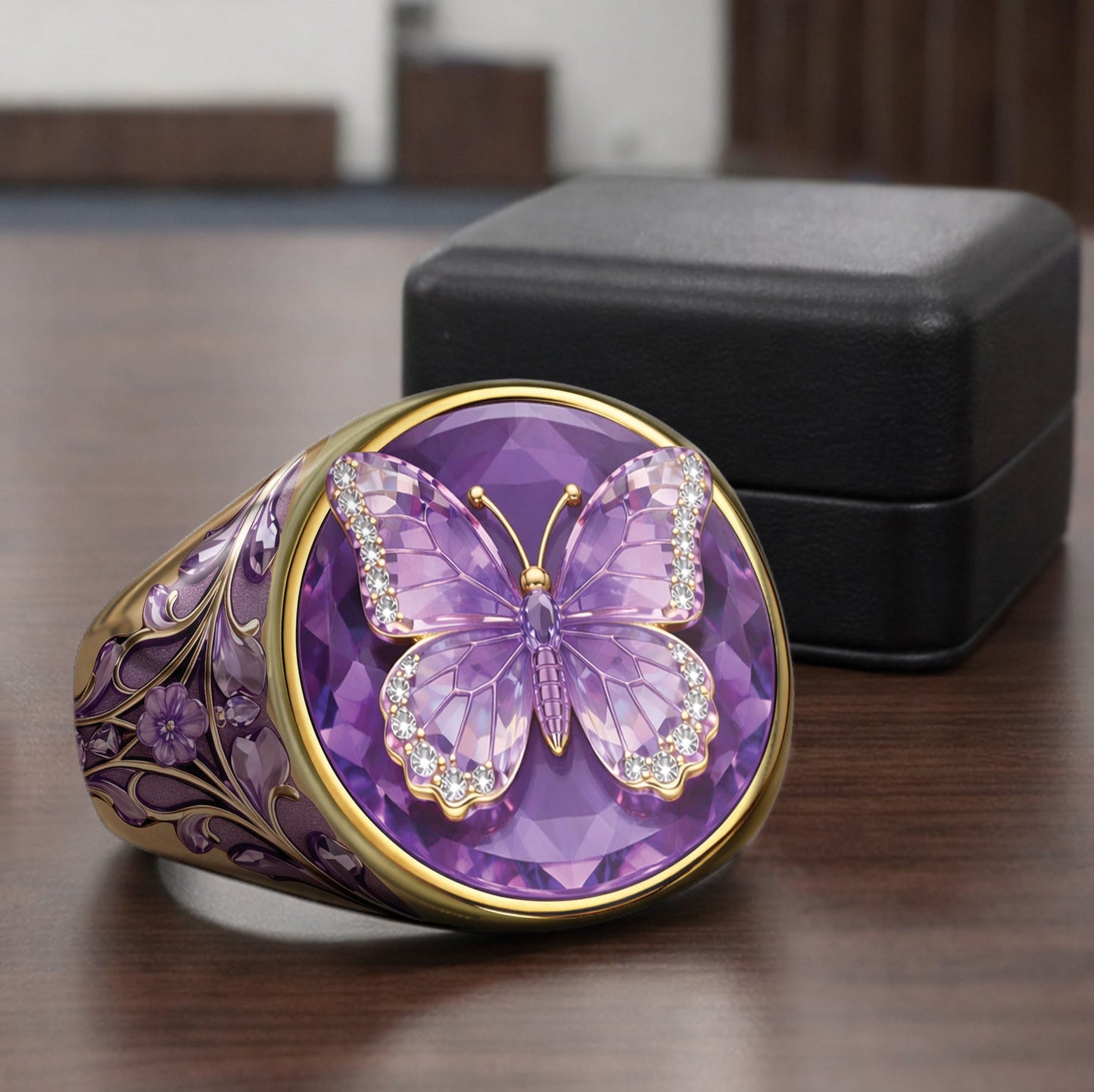 Love Butterfly - Personalized Butterfly Signet Ring