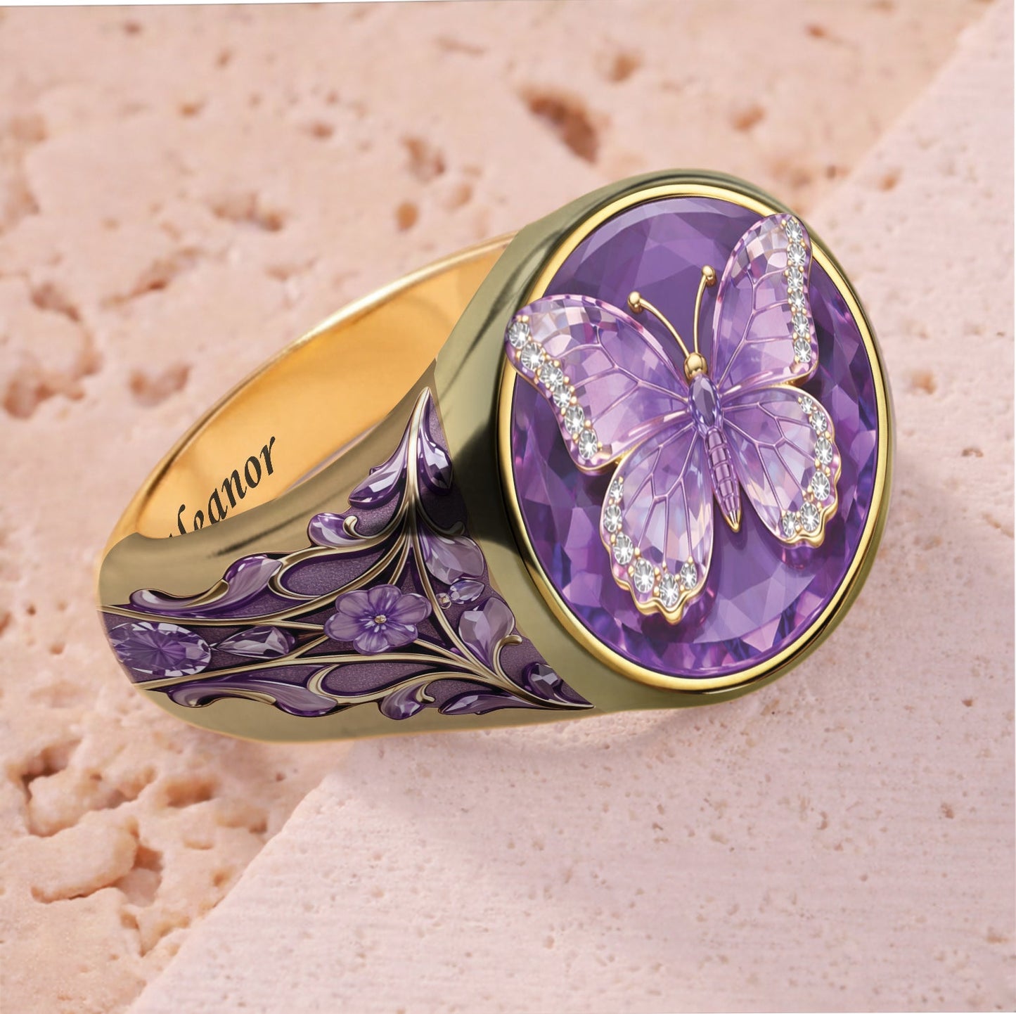 Love Butterfly - Personalized Butterfly Signet Ring