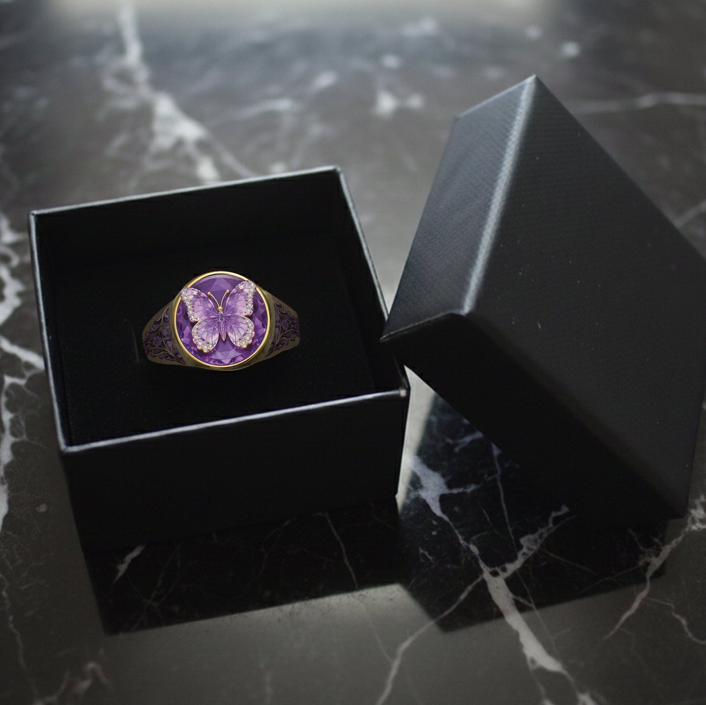 Love Butterfly - Personalized Butterfly Signet Ring