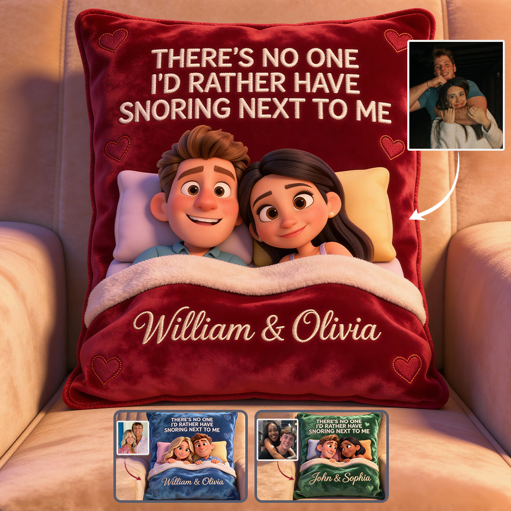 Snoring Couple - Personalized Couple Faux Fur Shaped Pillow