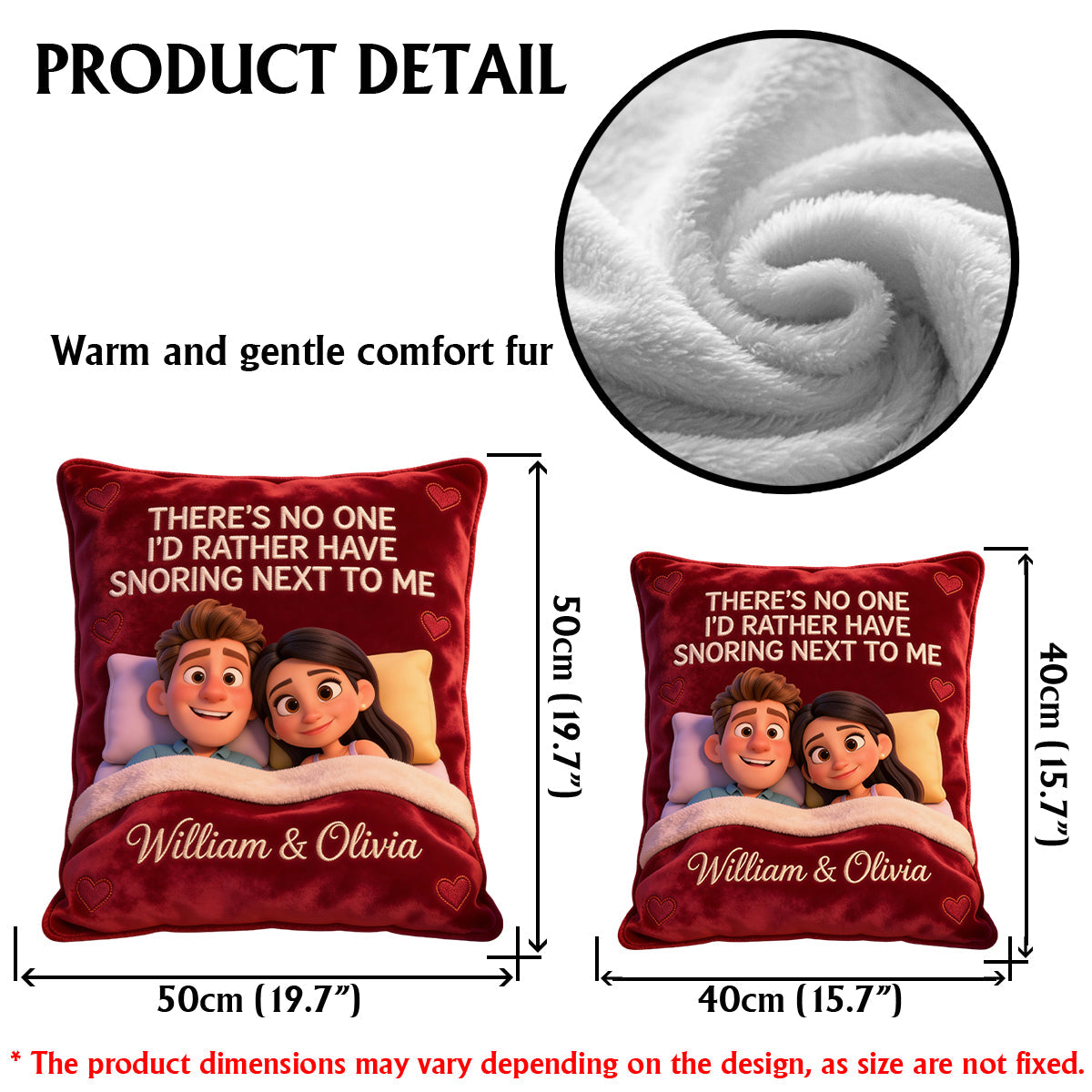 Snoring Couple - Personalized Couple Faux Fur Shaped Pillow