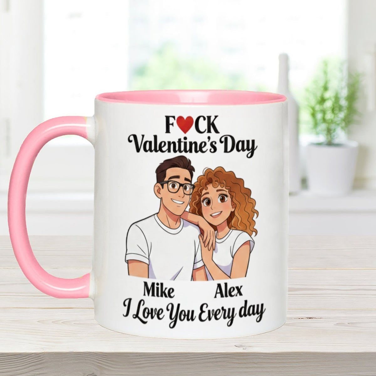 Custom From Any Photo, Couple Gift - Personalized Couple Set Accent Mug with Acrylic Stirrers