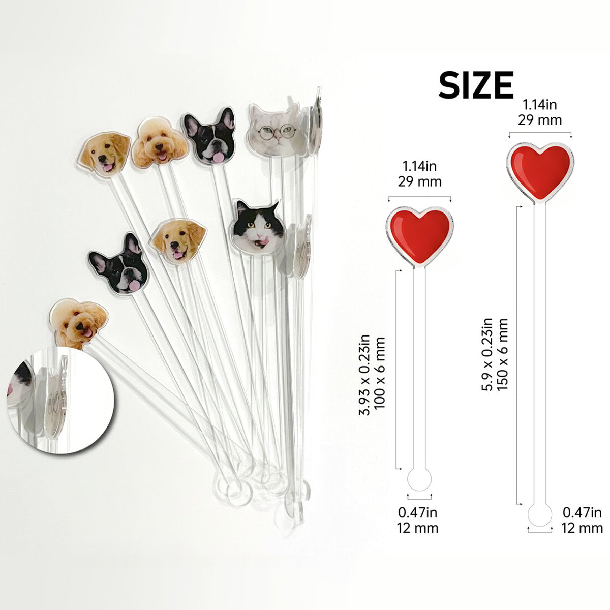 Custom From Any Photo, Couple Gift - Personalized Couple Set Accent Mug with Acrylic Stirrers