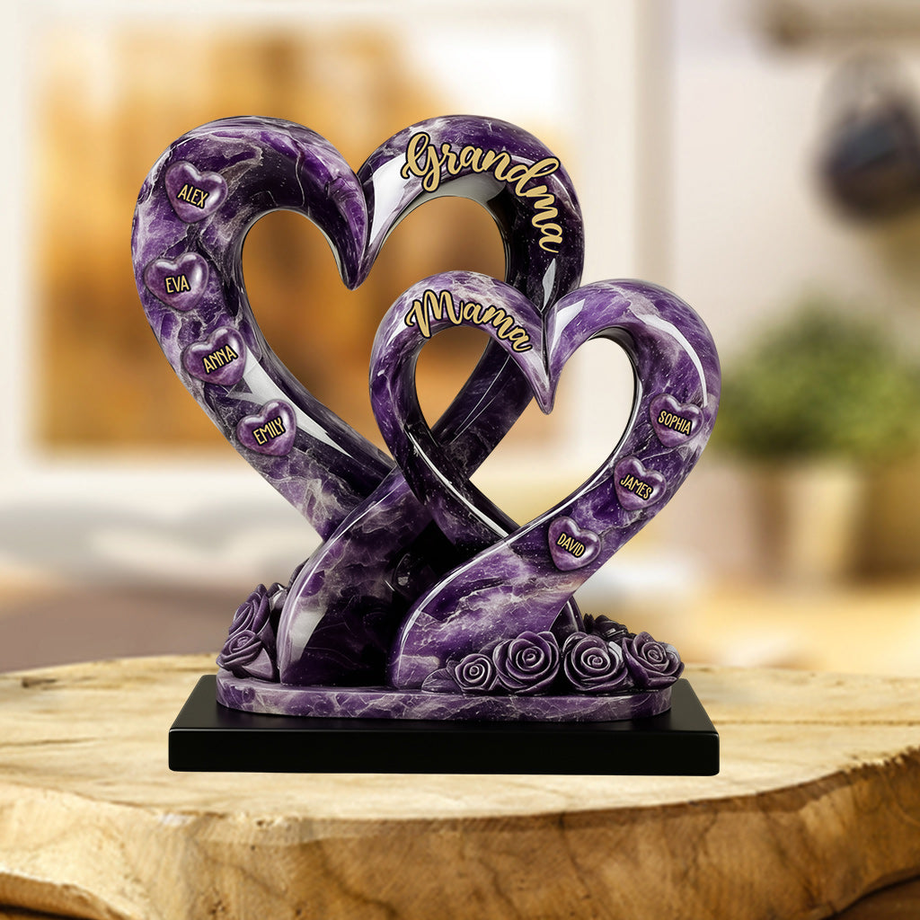 First Mom Now Grandma - Personalized Grandma Custom Shaped Acrylic Plaque