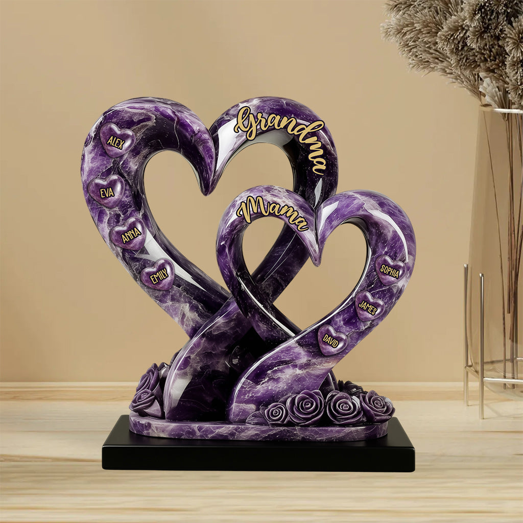 First Mom Now Grandma - Personalized Grandma Custom Shaped Acrylic Plaque