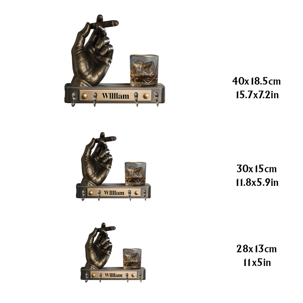 Whisky et cigares - Présentoir suspendu personnalisé pour whisky et cigares.